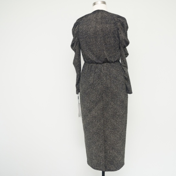 Calvin Klein Waterfall Ruffle Glitter Cocktail Dress - Picture 3 of 12